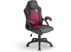 4260565521730 - - Racing Schreibtischstuhl Montreal - ergonomisch höhenverstellbar & gepolstert bis 120 kg - Bürostuhl Drehstuhl pc Gaming Stuhl - bordeaux