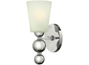 5024005358909 - Elstead - Hinkley HK-ZELDA1-PN Wandleuchte Zelda 1xE27 60W Nickel poliert Glas weiss H298cm B14cm dimmbar