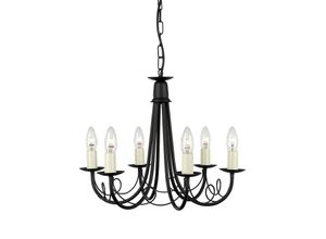 5024005224006 - Elstead - Lighting MN6-BLACK Kronleuchter Minster 6xE14 H42 Ø48 5024005224006 - Elstead - Lighting MN6-BLACK Kronleuchter Minster 6xE14 H42 Ø48