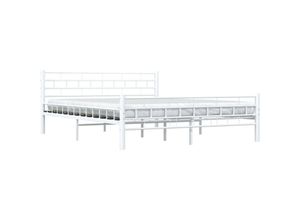 8719883729749 - Bonnevie - BettgestellSchlafzimmerbett Weiß Metall 160×200 cm vidaXL