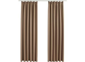 8719883720142 - Bonnevie - 2er-Set VerdunkelungsvorhängeVerdunkelung Gardinen mit Haken Taupe 140x225cm vidaXL