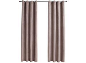 8719883720531 - Bonnevie - 2er-Set VerdunkelungsvorhängeVerdunkelung Gardinen mit Metallösen Taupe 140x245 cm vidaXL