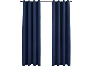 8719883720265 - Bonnevie - 2er-Set VerdunkelungsvorhängeVerdunkelung Gardinen mit Metallösen Blau 140x225cm vidaXL