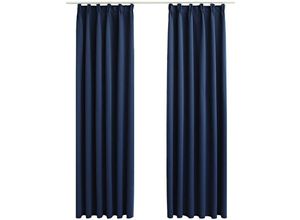 8719883720296 - Bonnevie - 2er-Set VerdunkelungsvorhängeVerdunkelung Gardinen mit Haken Blau 140x175cm vidaXL