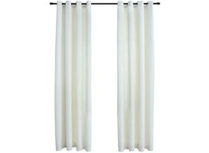 8719883720890 - Bonnevie - 2er-Set VerdunkelungsvorhängeVerdunkelung Gardinen mit Ösen Samt Creme 140x245 cm vidaXL