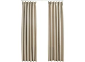 8719883720227 - Bonnevie - 2er-Set VerdunkelungsvorhängeVerdunkelung Gardinen mit Haken Beige 140x225cm vidaXL