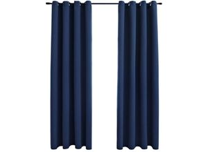 8719883720272 - Bonnevie - 2er-Set VerdunkelungsvorhängeVerdunkelung Gardinen mit Metallösen Blau 140x245cm vidaXL