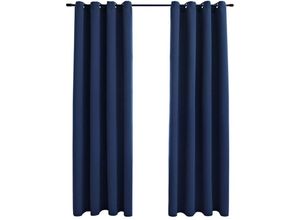 8719883720258 - Bonnevie - 2er-Set VerdunkelungsvorhängeVerdunkelung Gardinen mit Metallösen Blau 140x175 cm vidaXL