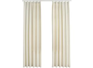 8719883720937 - Bonnevie - 2er-Set VerdunkelungsvorhängeVerdunkelung Gardinen mit Haken Samt Creme 140x245cm vidaXL