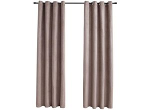 8719883720517 - Bonnevie - 2er-Set VerdunkelungsvorhängeVerdunkelung Gardinen mit Metallösen Taupe 140x175 cm vidaXL