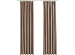 8719883720548 - Bonnevie - 2er-Set VerdunkelungsvorhängeVerdunkelung Gardinen mit Haken Taupe 140x175 cm vidaXL