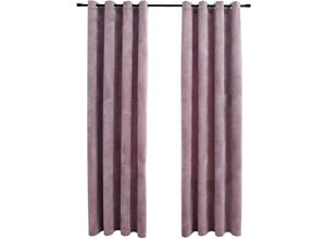 8719883720951 - Bonnevie - 2er-Set VerdunkelungsvorhängeVerdunkelung Gardinen mit Ösen Samt Antik-Rosa 140x175cm vidaXL