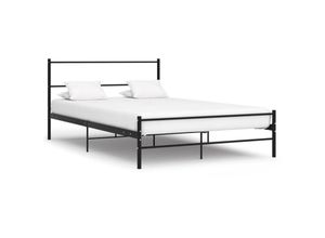 8719883756431 - Bonnevie - BettgestellSchlafzimmerbett Schwarz Metall 160×200 cm vidaXL