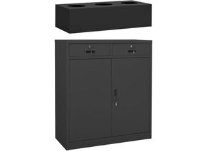 8720286848012 - Bonnevie - Büroschrank mit Pflanzkasten Anthrazit 90x40x125 cm Stahl vidaXL94905