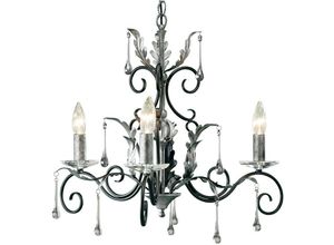 5024005474401 - Elstead Amarilli - Kronleuchter 3 Hellschwarz Silber Blumenblätter Design E14 5024005474401 - Elstead Amarilli - Kronleuchter 3 Hellschwarz Silber Blumenblätter Design E14