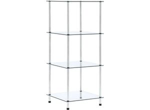 8718475798668 - Regal mit 4 Ablagen Transparent 40x40x100 cm Hartglas vidaXL - Transparent