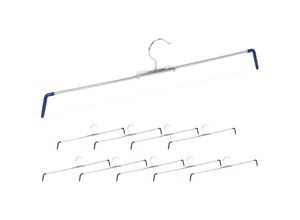 4052025302597 - Relaxdays - Hosenspannbügel 10er Set rutschhemmend für Hosen & Röcke Spiral Hosenspanner Breite 30-50 cm silber blau