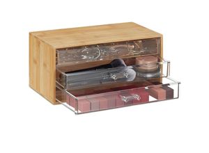 4052025294526 - Kosmetik Organizer 3 Schubladen Make Up & Schmuckaufbewahrung hbt 15x30x175cm Bambus Schubladenbox natur - Relaxdays