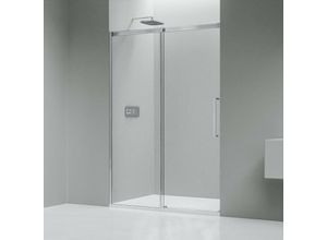 0685717197160 - - Nischendusche mit Schiebetür Soft-Close DX906 flex Chrom - 8 mm Nano Echtglas - Breite wählbar 1600mm