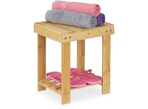 4052025338756 - Fußbank Bambus bis 100 kg stabiler Tritthocker Kinderhocker Bad Fußhocker HxBxT 335 x 25 x 31 cm natur - Relaxdays