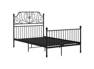 8720286195871 - BettgestellSchlafzimmerbett Schwarz Metall 120x200 cm vidaXL