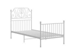 8720286195826 - Bonnevie - BettgestellSchlafzimmerbett Weiß Metall 90x200 cm vidaXL