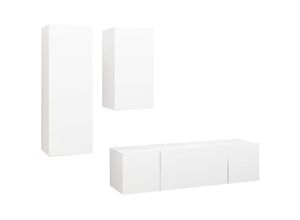 8720286570241 - Bonnevie - 4-tlg TV-Schrank-SetTV-MöbelTV-Möbel Weiß Holzwerkstoff vidaXL