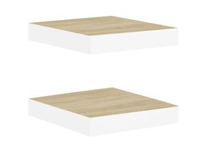 8720286416693 - Bonnevie - Schweberegale 2 Stk Wandregale Eichenoptik und Weiß 23x235x38 cm mdf vidaXL