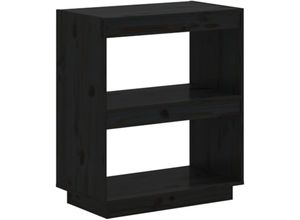 8720286815946 - Bonnevie - BücherregalStandregal Schwarz 60x35x71 cm Massivholz Kiefer vidaXL