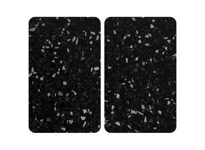 4008838388310 - Herd-Abdeckplatte WENKO Terrazzo Herdabdeckplatten schwarz Küchenaccessoires für alle Herdarten 52x30 cm