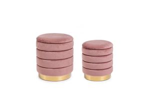 8051836365490 - - Set2 Pouf Container Darina Rosa Antico in Samt