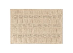 4052025985455 - Badematte Baumwolle 60 x 40 cm rutschfest waschbar Vorleger für Badezimmer Badteppich rechteckig beige - Relaxdays 4052025985455 - Badematte Baumwolle 60 x 40 cm rutschfest waschbar Vorleger für Badezimmer Badteppich rechteckig beige - Relaxdays