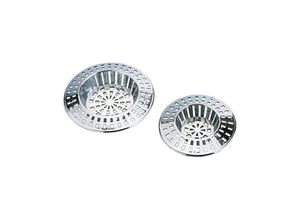 4008838819739 - 2er Set Abfluss Sieb Waschbecken Haare Spüle Stöpsel Ablauf Korb ø 6 7 cm - silber glänzend - Wenko