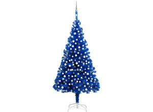 8720286497692 - Bonnevie - Künstlicher WeihnachtsbaumKunstbaum mit LEDs & Kugeln Blau 210 cm pvc vidaXL