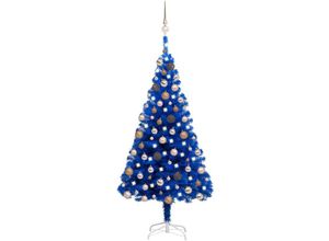 8720286496824 - Bonnevie - Künstlicher WeihnachtsbaumKunstbaum mit LEDs & Kugeln Blau 180 cm pvc vidaXL