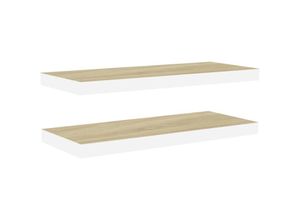 8720286416785 - Bonnevie - Schweberegale 2 Stk Wandregale Eiche und Weiß 60x235x38 cm mdf vidaXL