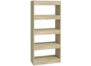 8720286843284 - Bonnevie - Bücherregal RaumteilerBücherschrank Sonoma-Eiche 60x30x135 cm Holzwerkstoff vidaXL