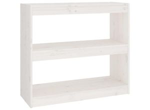 8720286608845 - Bücherregal Raumteiler，Standregal Weiß 80x30x715 cm Massivholz Kiefer vidaXL