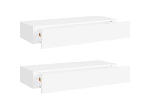 8720286418819 - Bonnevie - Wand-Schubladenregale 2 Stk Weiß 60x235x10 cm mdf vidaXL982374