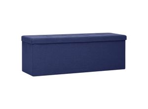 8720286697245 - Bonnevie - Faltbare Sitzbank mit Stauraum Blau Leinenoptik vidaXL340198