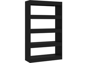 8720286843529 - Bonnevie - Bücherregal RaumteilerBücherschrank Schwarz 80x30x135 cm Holzwerkstoff vidaXL