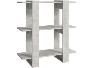 8720286842843 - Bonnevie - Bücherregal RaumteilerBücherschrank Betongrau 80x30x87 cm vidaXL