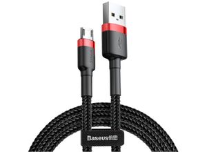 6953156280373 - Baseus Cafule Cable strapazierfähiges Nylonkabel USB   Micro USB 15A 2M schwarz-rot (CAMKLF-C91)