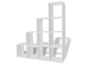 8718475954781 - Bonnevie - Treppenregal BücherregalStandregal 142 cm Weiß vidaXL