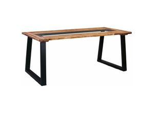 8719883809861 - Esstisch，Esszimmertisch 180 x 90 x 75 cm Massivholz Akazie und Glas vidaXL