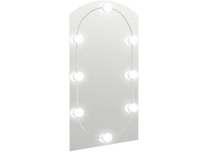 8720286980941 - Bonnevie - Spiegel mit LED-Leuchten 90x45 cm Glas Bogenförmig vidaXL43536