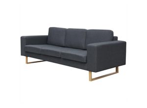 8718475976684 - Bonnevie - 3-Sitzer Sofa Stoff Dunkelgrau vidaXL334285