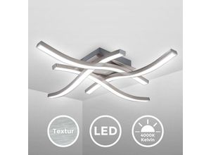 4057722004348 - BKLicht LED Design Deckenlampe Wohnzimmer Deckenleuchte modern Wellenoptik Alu 17 Watt