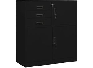 8720286566169 - Bonnevie - Büroschrank Schwarz 90x40x102 cm Stahl vidaXL849182