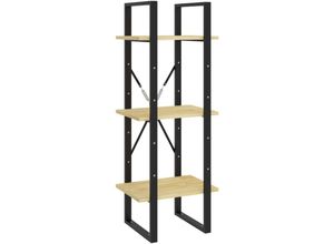 8720286567821 - Bonnevie - BücherregalStandregal 3 Fächer 40x30x105 cm Massivholz Kiefer vidaXL